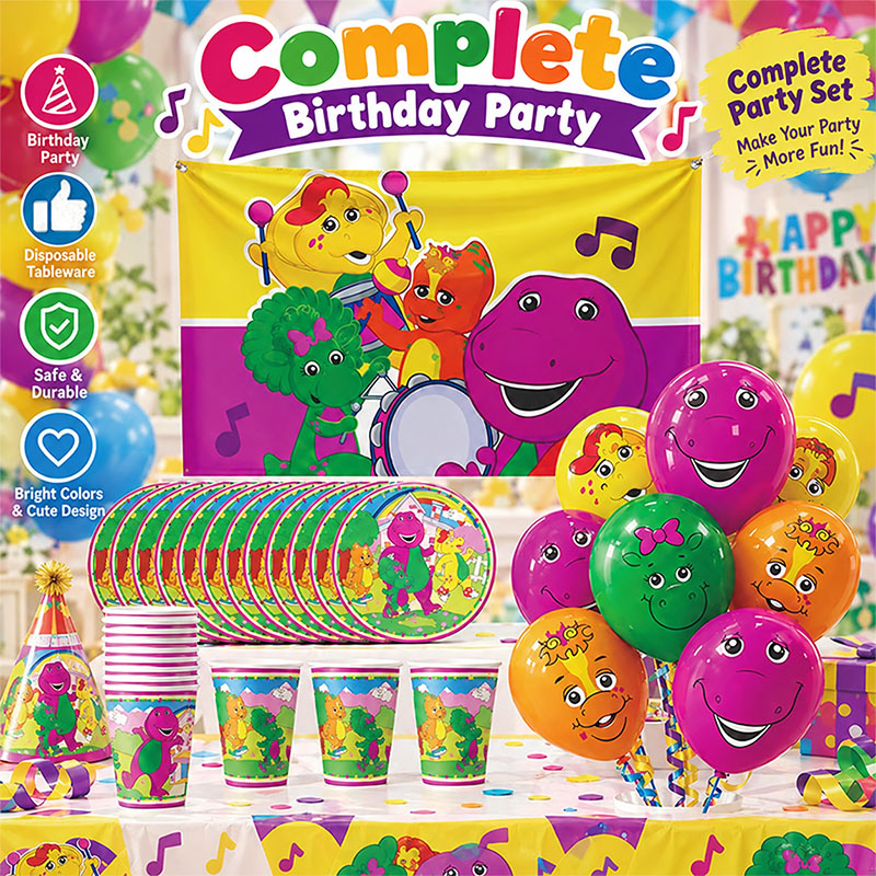Outdoor Adventure Birthday Party - The Adventures Of Barney Disposable Birthday