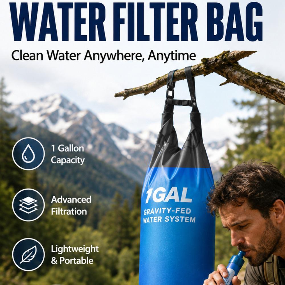 1 Gal Gravity Water Filter Bag - Outdoor Adventure Backpack 评论和价格