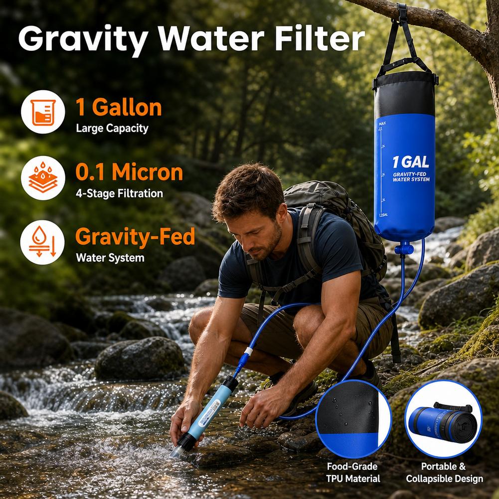 1 Gal Gravity Water Filter Bag - Outdoor Adventure Backpack 评论和价格